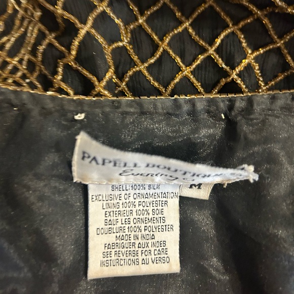 100% Silk Vintage Mob Wife Beaded Jacket Papéll Boutique Evening Size Medium - Picture 8 of 8